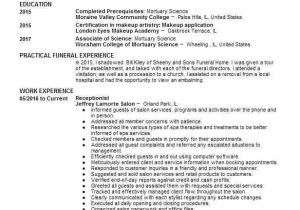 Cover Letter for Funeral assistant assistant Funeral Director Resume Example Stuart Mortuary