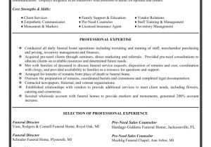 Cover Letter for Funeral assistant Funeral Director Resume
