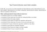 Cover Letter for Funeral assistant top 5 Funeral Director Cover Letter Samples