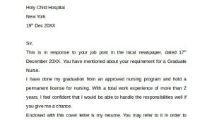 Cover Letter for Graduate Nurse Program 10 Nursing Cover Letter Template Samples Examples