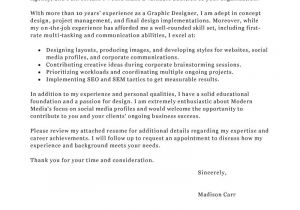 Cover Letter for Graphic Designer Position Best Graphic Designer Cover Letter Examples Livecareer