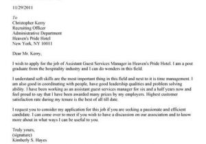 Cover Letter for Guest Services Guest Services Cover Letter