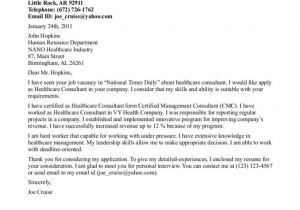 Cover Letter for Healthcare Administration Internship Consulting Cover Letter Resume Badak