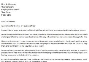 Cover Letter for Housing Officer Housing Officer Cover Letter Example Icover org Uk