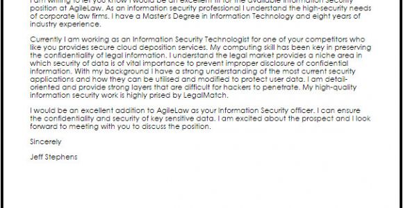 Cover Letter for Information Security Job Information Security Cover Letter Sample Cover Letter