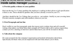 Cover Letter for Inside Sales Position Inside Sales Manager Cover Letter