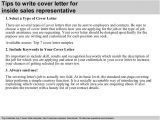 Cover Letter for Inside Sales Position Inside Sales Representative Cover Letter