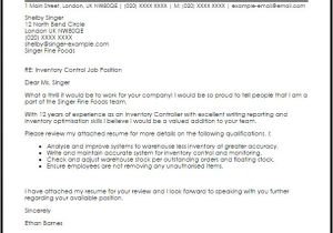 Cover Letter for Inventory Specialist Account Controller Cover Letter Sarahepps Com