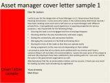 Cover Letter for Investment Management asset Manager Cover Letter