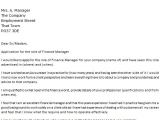 Cover Letter for Investment Management Finance Manager Cover Letter Example Icover org Uk