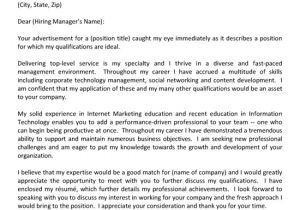 Cover Letter for It Director Position It Manager Cover Letter Example