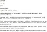 Cover Letter for Job Advertised Online Application Letter for Position Not Advertised