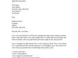 Cover Letter for Job Application In School Resume Cover Letter Examples for High School Students