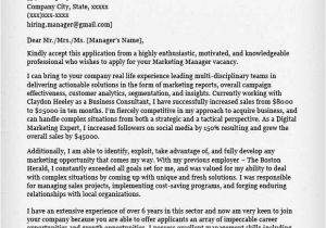Cover Letter for Job Application Sales and Marketing Salesperson Marketing Cover Letters Resume Genius