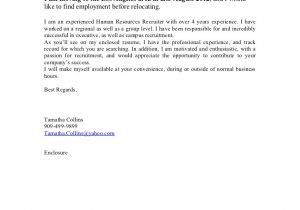 Cover Letter for Job In Another State Cover Letter and Resume