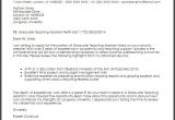 Cover Letter for Learning Support assistant Graduate Teaching assistant Cover Letter Sample Cover