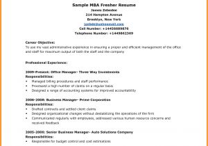 Cover Letter for Mba Marketing Fresher Career Objective for Resume for Mba Marketing Fresher