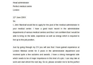 Cover Letter for Medical Administrative assistant Position 10 Administrative assistant Cover Letters Samples