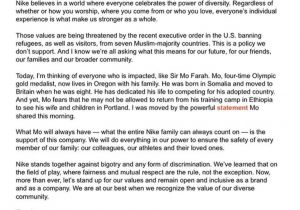 Cover Letter for Nike Sara Germano On Twitter Quot Nike Ceo Mark Parker Sends Rare