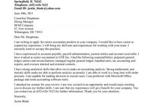 Cover Letter for Office Staff Application Letter for Employment as An Accountant