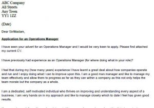 Cover Letter for Operations Coordinator Operations Manager Cover Letter Example Icover org Uk
