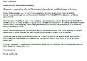 Cover Letter for Payroll Administrator Payroll Administrator Cover Letter Example Icover org Uk
