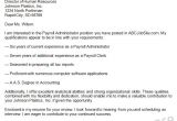 Cover Letter for Payroll Administrator Payroll Administrator Cover Letter Sample