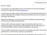 Cover Letter for Payroll Administrator Payroll Manager Cover Letter Example Icover org Uk