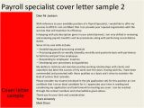 Cover Letter for Payroll Administrator Payroll Specialist Cover Letter