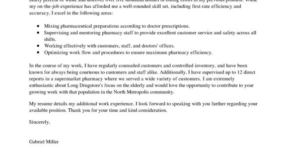 Cover Letter for Pharmacist Position Best Pharmacist Cover Letter Examples Livecareer