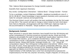 Cover Letter for Phd Application In Chemistry Phd Position is Available In theoretical Chemistry at the