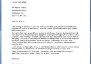 Cover Letter for Power Engineer software Engineer Cover Letter Sample