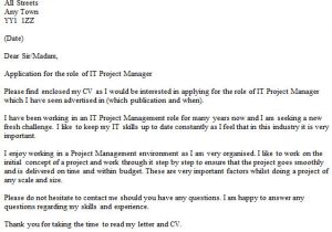 Cover Letter for Program Manager Position It Project Manager Cover Letter Example Icover org Uk