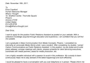 Cover Letter for Public Relations Position Public Relations Resume Sample Resume Badak
