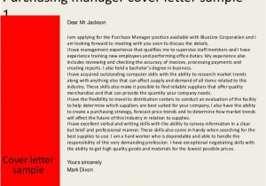 Cover Letter for Purchasing Manager Purchasing Manager Cover Letter