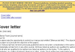 Cover Letter for Resubmission Sample Cover Letter for Submission Of Revised Manuscript