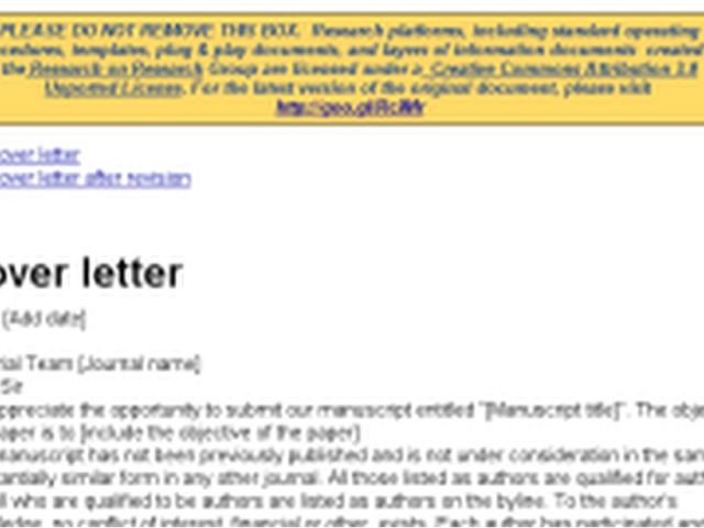 cover letter for revised manuscript