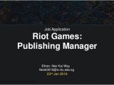 Cover Letter for Riot Games Humbly Ambitious Cover Letter for Riot Games