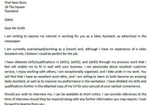 Cover Letter for Sales associate Position with No Experience Example Of Cover Letter for Job Resume Badak
