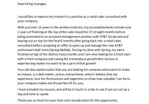 Cover Letter for Sales Consultant Job Retail Sales Consultant Cover Letter