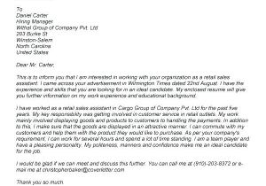 Cover Letter for Sales Consultant with No Experience Retail Sales Consultant Cover Letter Sarahepps Com
