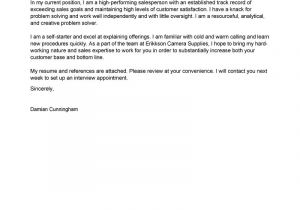 Cover Letter for Sales Person Best Sales Cover Letter Examples Livecareer