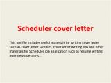 Cover Letter for Scheduler Scheduler Cover Letter