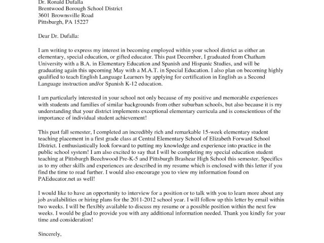 Cover Letter for School Board How to Write A Letter to School District ...