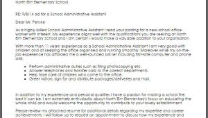 Cover Letter for School Office assistant School Administrative assistant Cover Letter Sample