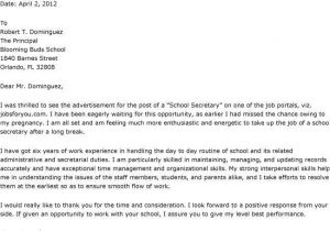 Cover Letter for Secretary Position at School Example Of Cover Letter for School Administrator