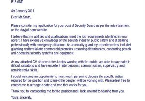 Cover Letter for Security Officer Position Security Guard Cover Letter Musiccityspiritsandcocktail Com