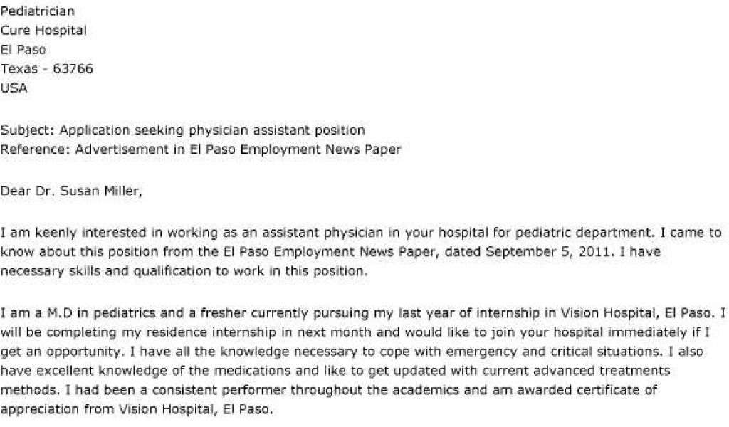 cover letter doctor shadowing