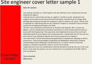 Cover Letter for Site Engineer Site Engineer Cover Letter