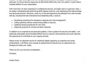 Cover Letter for Site Supervisor Best Security Supervisor Cover Letter Examples Livecareer